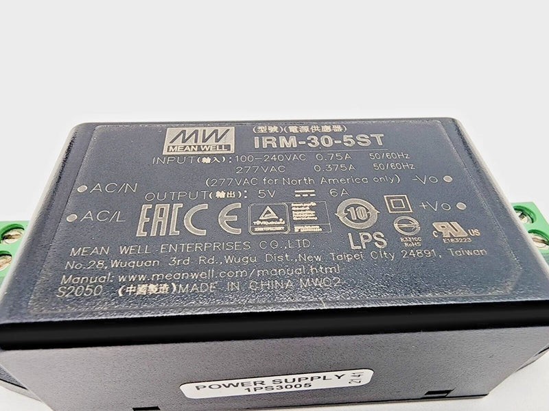 Meanwell IRM-30-5ST Power Supply Converter 5V 6A Output 277VAC 50/60Hz Input