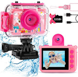 Kids Underwater Camera - 99FT Waterproof Kid Action Camera 1080P Video&20MP