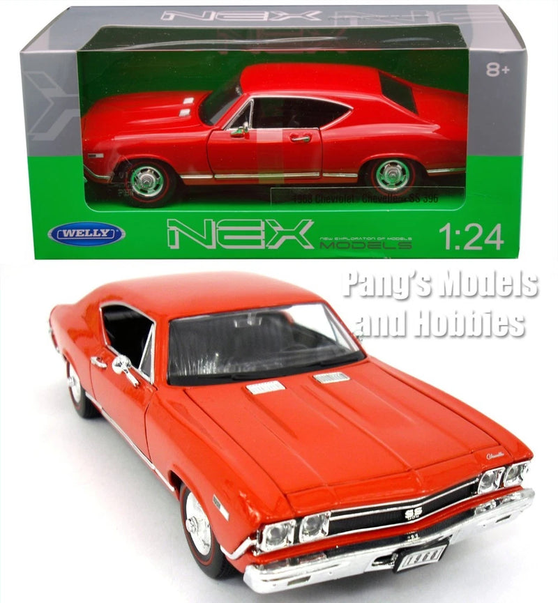 1968 Chevrolet Chevelle SS-396 1/24 Scale Diecast Model by Welly - RED w/ BOX