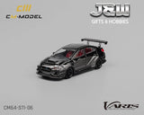 CM Model Subaru STi Varis WideBody 1.0 Chrome Black w/ Extra Wheels Set 1/64