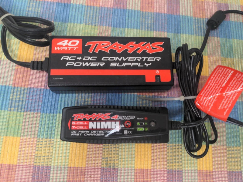 Traxxas NIMH 4Amp Chargers & 40 Watt AC-DC Converter Power Supply Combo RC Car Converter