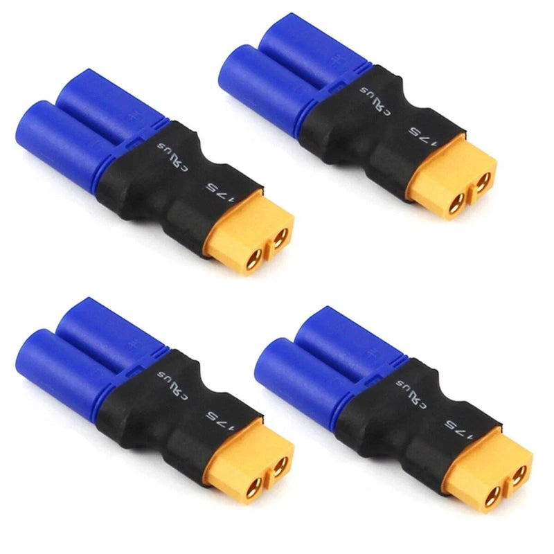 4pcs XT60 Female to EC5 Male Connector Adapter for RC, RC LiPo Battery Converter