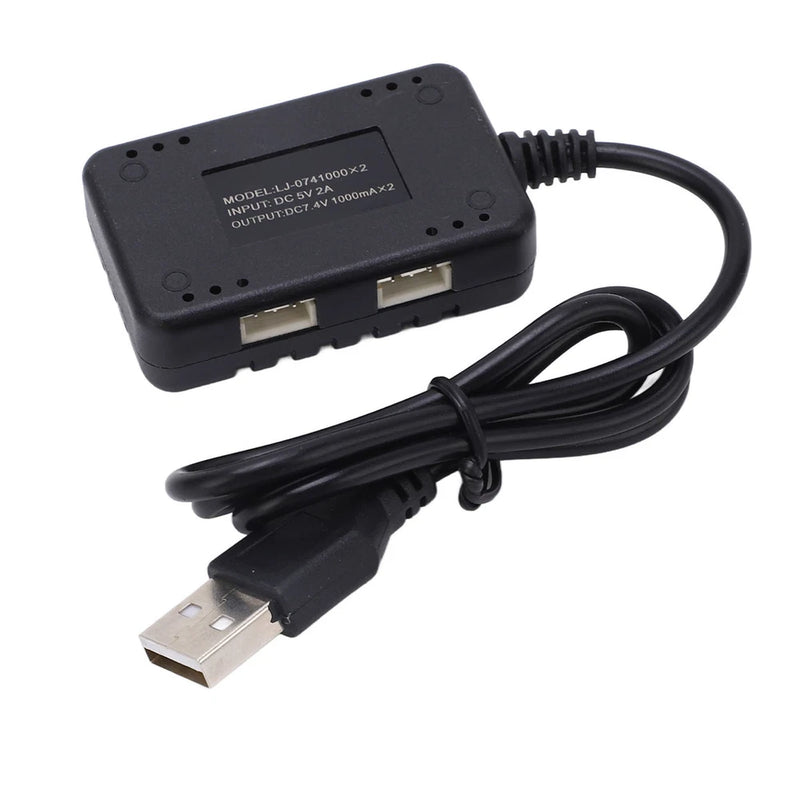 2-in-1 7.4V LiPo balance charger with indicator light and USB cable