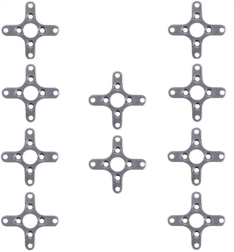 Set of 10 aluminum drone motor mounts, cross-shaped plates with four mounting holes