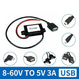 DC DC Converter 12V 24V 36V 48V to 5V 3A Buck Step Down USB Type C Car Phone