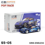 Xcartoys x POP RACE 1:64 GR86 ENDLESS Blue Diecast Model Car