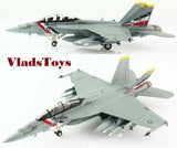 Die-cast F/A-18F Super Hornet model with VFA-2 markings, top and side views.