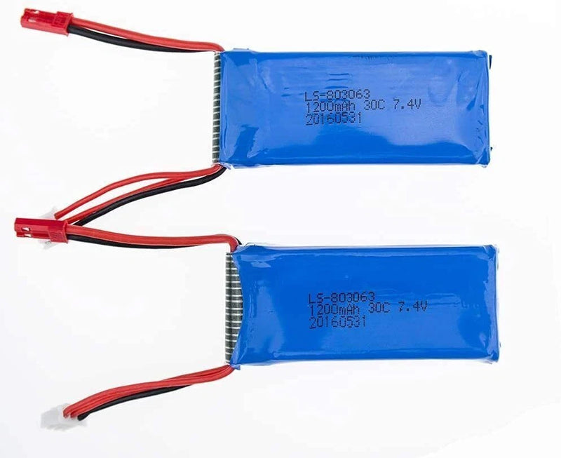 2Pcs 7.4V 1200mAh 25C Lipo Battery for Rc Drones MJX X101 Yizhan X6 Tarantula Battery