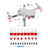 8pcs Low Noise Propellers Blades Props Set White & Red For DJI Mini 2 SE Drone