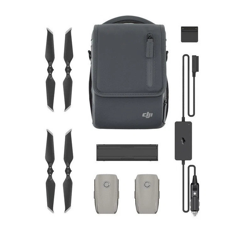 DJI Mavic 2 Fly More kit with carrying case, spare propellers, batteries, and charging cable