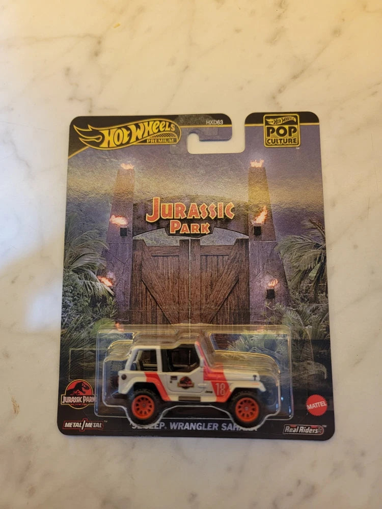 HOT WHEELS POP CULTURE PREMIUM JURASSIC PARK 1992 JEEP WRANGLER SAHARA