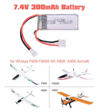 1pcs 7.4V 300mAh Battery for F959 Aircraft XK A800 WLtoys RC Airplane Battery