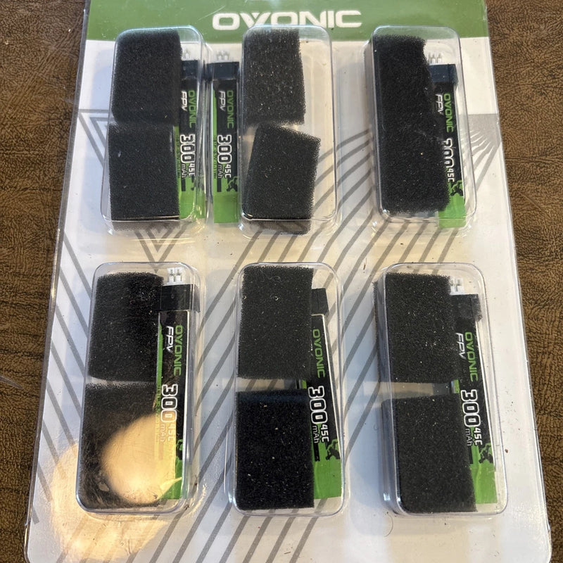 OVONIC 3.7 V 300mAh 45c Lipo Batteries 6 Pack| Heavy Duty Battery