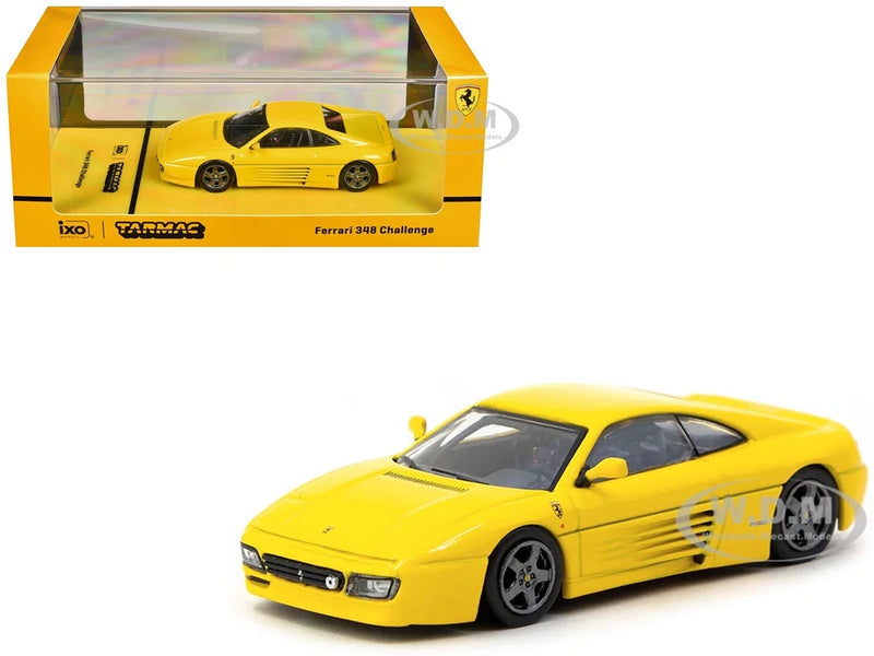FERRARI 348 CHALLENGE YELLOW 1/64 DIECAST MODEL CAR BY TARMAC WORKS T64R-082-YL