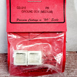Detail West GB-910 MEDIUM GROUND BOX BATTERY VAULTS - 1 pair - HO Model Railroad Battery