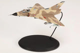 1/72 Mirage IIIC aircraft model on black round stand, tan/brown camouflage