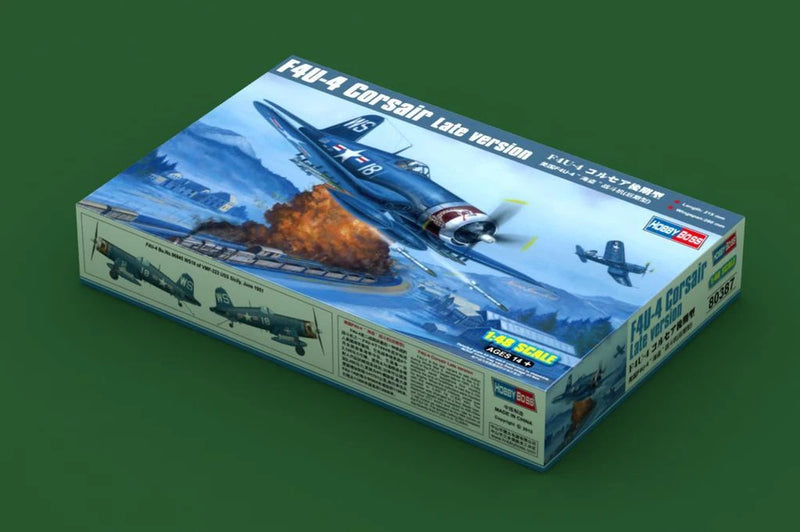Hobbyboss 1/48 F4U-4 Corsair late version model kit box with aircraft artwork