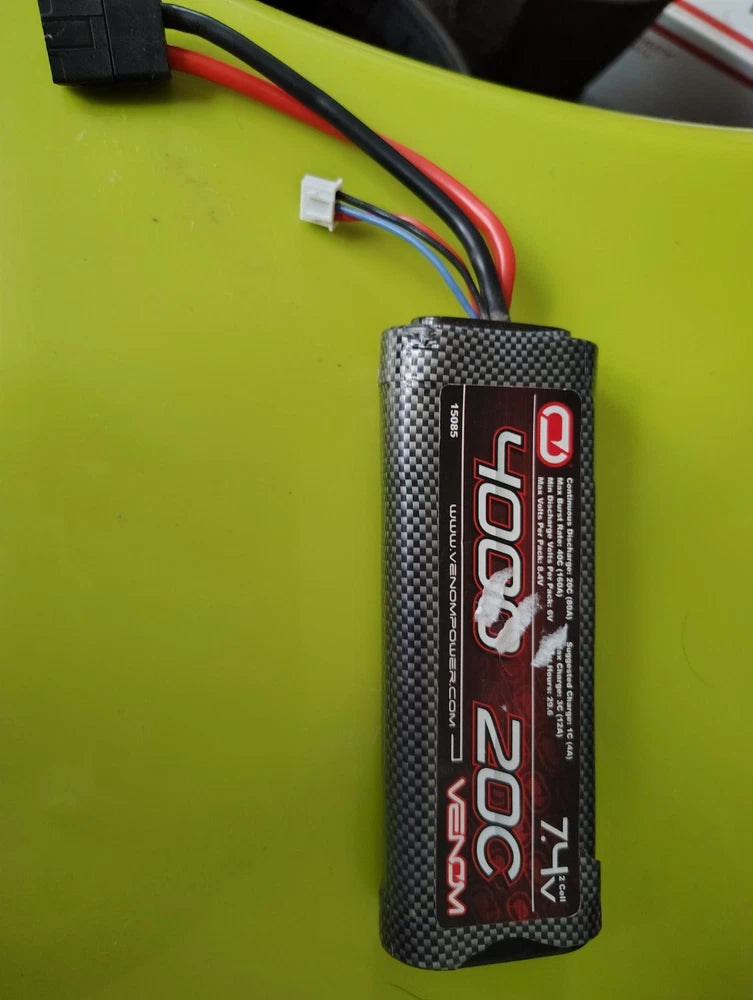 Venom 7.4v 2s 4000mah 20c LiPo Battery Pack Untested