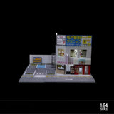 1/64 Diorama Garage Building Model LED Japanese Commercial Building Lighting