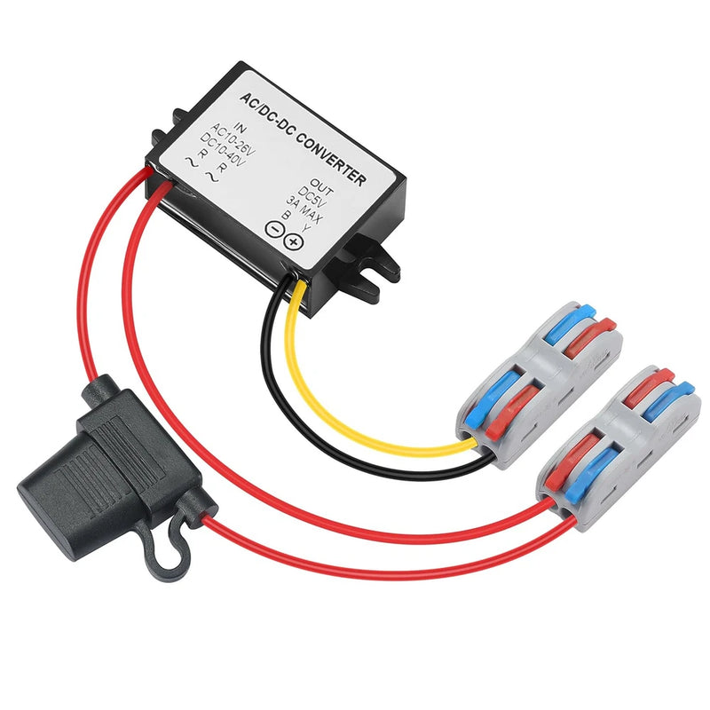 15W AC DC 10V-40V to DC 5V 3A Waterproof Transformer, Voltage Regulator, Volt