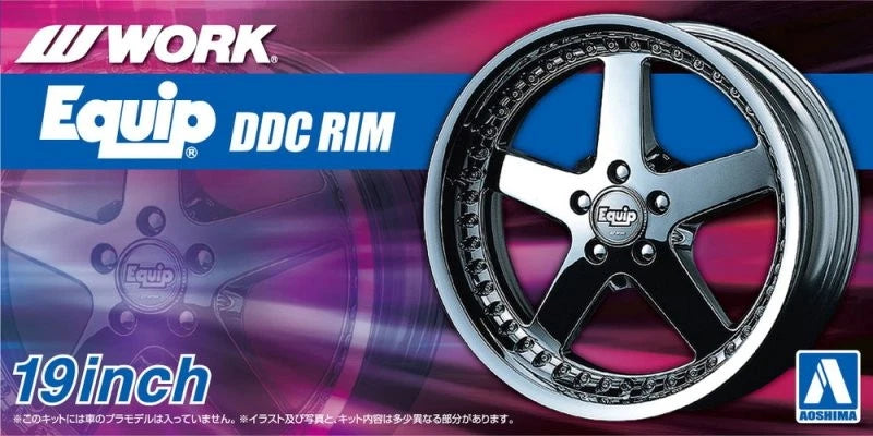 Aoshima 1/24 Model Car Tuned Parts(114)Work Equip DDC RIM 19"Wheels&Tires Set
