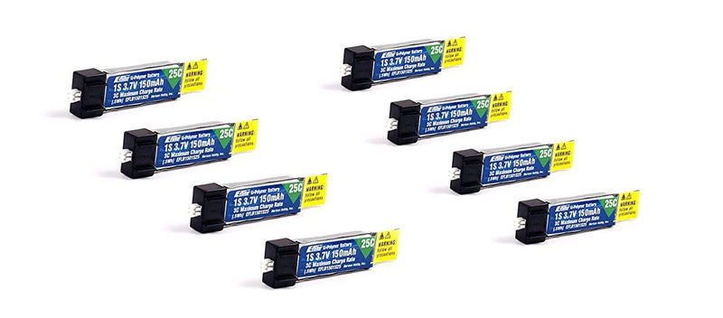 Pack of 8 150mah 1s 3.7v 25c Lipo Battery for E-Flite Hobbyzone Sport Cub S Battery