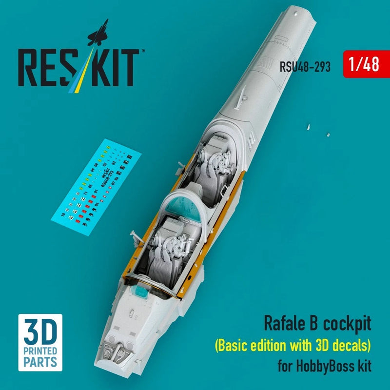 1:48 Rafale B cockpit interior set with gray parts and 3D decal sheets