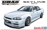 Aoshima 1/24 The Tuned Car(04)Model Kit URAS Nissan Skyline R34 ER34 Type R '01