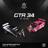 Time Micro 1:64  R34 Pink / Purple Diecast Model Car