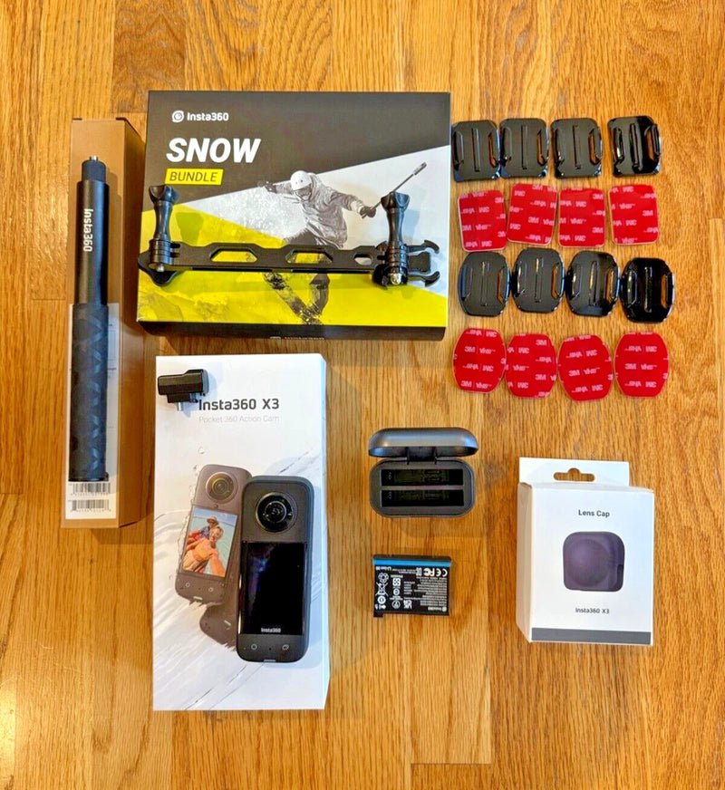 Insta360 X3 Action Camera Bundle ?C Mint Condition + Snow Bundle + Accessories