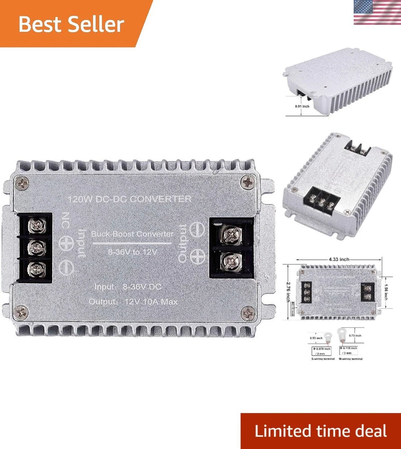 Versatile 120W DC-DC Voltage Converter 8-36V Input, 12V Output for DIY Projects