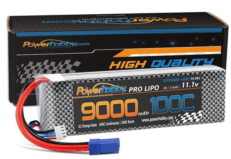 3S 11.1V 9000mAh 100C-200C EC5 Lipo Battery Pack Powerhobby PHB3S9000100EC5 Battery