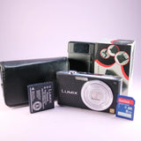Panasonic Digital Camera Lumix DMC-FX30 7.2MP Black Tested Full Working Set