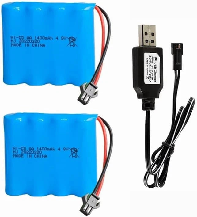 2x 4.8V 1400mAh Nickel Cadmium Replacement Battery Rechargeable Ni-CD Battery AA