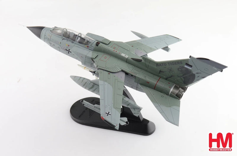 Hobby Master Tornado ECR die-cast model aircraft with display stand, gray-green finish