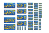 Assorted scale model movie car Cobra AWSOM50  license plates tags  1/25 1/18