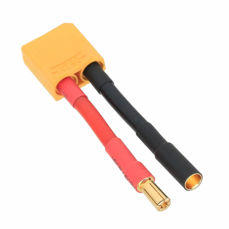 HXT 5.5mm Male+/Female- to XT90 Male cable 10AWG 5CM wire For RC Battery Toy FPV