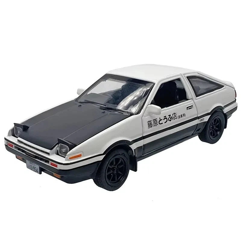 1/36 Initial D AE86 Toy Car Diecast Models Pull Back Sound Light Door Opened ABS