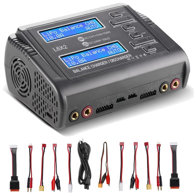 LiPo Battery Charger Dual 10A RC Fast Balance Batt Battery