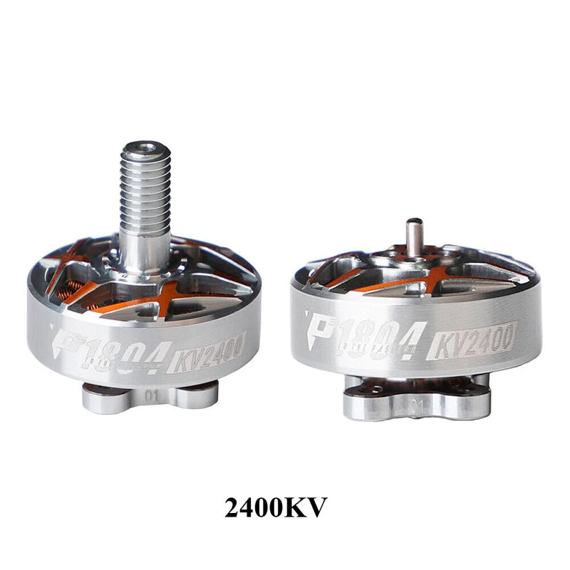 T-MOTOR P1804 brushless motor, silver aluminum body with KV2400 marking