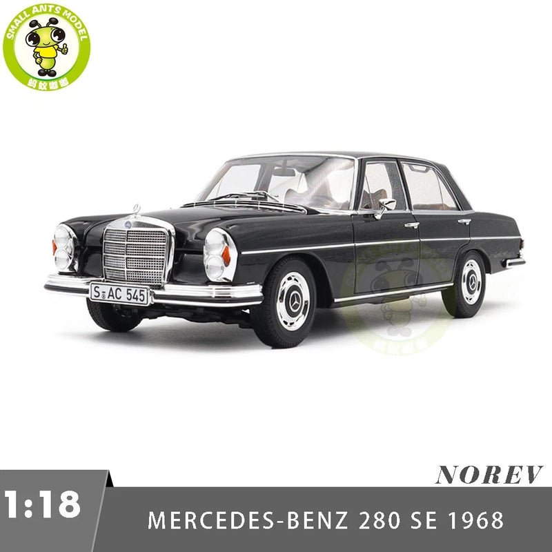 1/18 Mercedes-Benz 280SE 280 SE 1968 W111 Norev 183762 Black Diecast Model Car