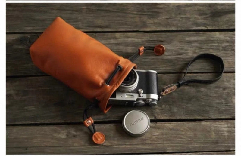 Genuine Leather Camera And Lens Storage Bag (for FUJIFILM X100, Etc.)
