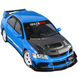 1/24 Mitsubishi Lancer EVO IX Model Toy Car Alloy Diecast Metal Toy Vehicle Blue Battery