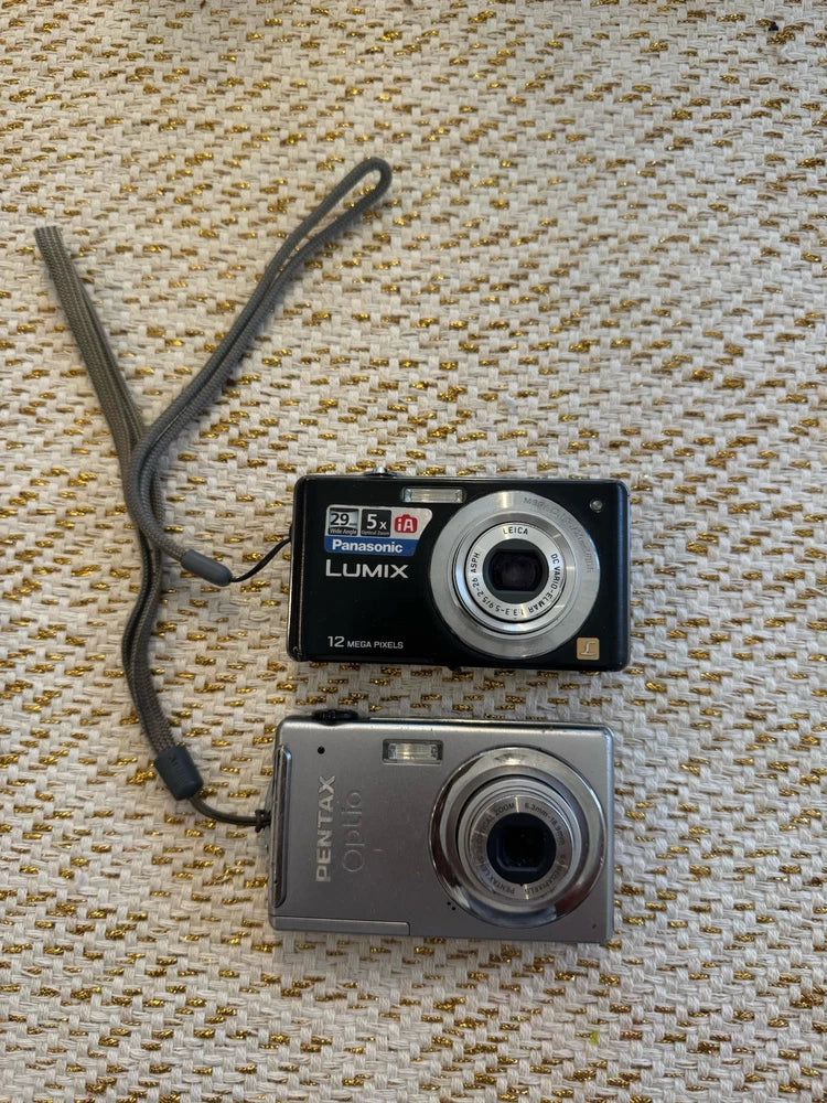 Lot Of 2 LUMIX DMC-FS15 & Pentax Optio V10 Cameras Sold As Is For Parts/Repair