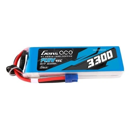 3300mAh 4S 45C 14.8V Gens Ace G-tech Lipo Battery Pack with EC3