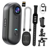 4K Mini WiFi Action Camera 32GB Thumb POV Portable Body Cam 32GB SD Card Black