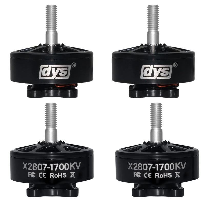 Set of four brushless FPV drone motors, black, X2807-1700KV, dys label, RoHS, FC