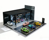 US 1/64 Diorama Diecast Garage Model LED Lighting Model Cars Display Case Gift