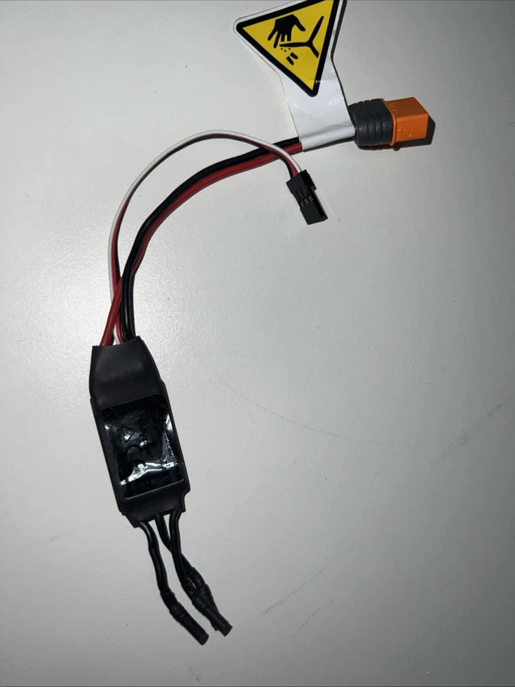 HobbyZone AeroScout speed control with black housing and wiring, orange connector