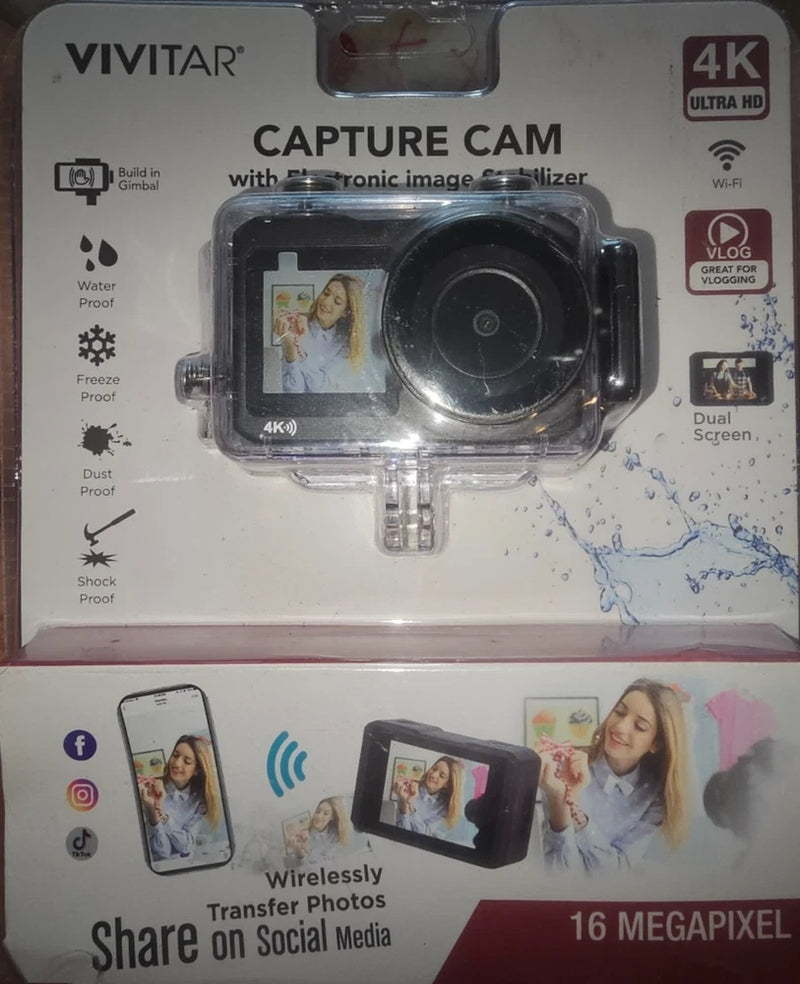 Vivitar Capture Cam With Electronic Image Stabilizer Waterproof Social Media